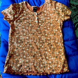 Kids blouse- Art Class brand- size XL(14)- light orange with flowers